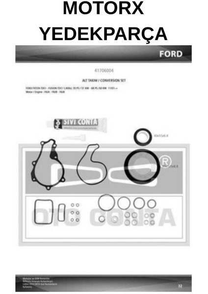 Alt Takım Contası P107-P206-P307-BIPPER-NEMO-FIESTA-FUSION 1.4hdı Dv4 Teflon Keçeli Skc Siz Sıvı