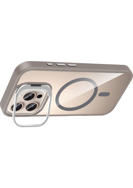 Iphone 14 Pro Max Kılıf Kamera Korumalı Magsafe Şeffaf Renkli Kenar Standlı + Lens Koruyucu fiyatları