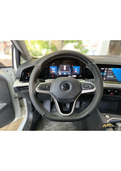 Volkswagen Golf 8 Caddy 2022-2025 Araca Özgü Dikmeli Direksiyon Kılıfı F1 Olmayan Araçlara Uygundur
