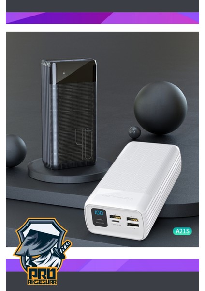 40000 Mah Powerbank 4 Çıkışlı Taşınabilir LCD Göstergeli 22.5W Pd Hızlı Çoklu Şarj Cihazı - Iphone, Samsung, Xiaomi Tam Uyum