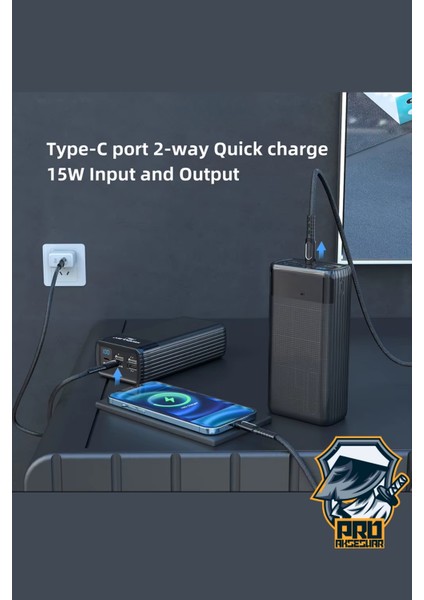 40000 Mah Powerbank 4 Çıkışlı Taşınabilir LCD Göstergeli 22.5W Pd Hızlı Çoklu Şarj Cihazı - Iphone, Samsung, Xiaomi Tam Uyum
