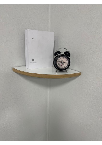 Köşe Rafı Oval Kenarlı 25CM 1 Adet Estetik ve Pratik Mutfak Banyo Salon Çalışma ve Oturma Odası Rafı fiyatları