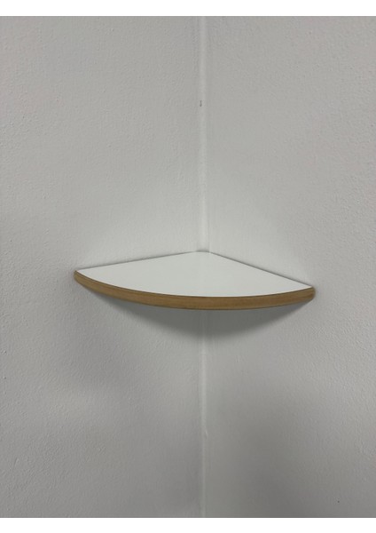 Köşe Rafı Oval Kenarlı 25CM 1 Adet Estetik ve Pratik Mutfak Banyo Salon Çalışma ve Oturma Odası Rafı modelleri