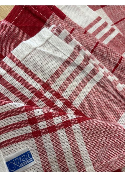 Kare Desenli 4'lü Mutfak Havlusu Seti, Kırmızı, Bulaşık ve Temizlik Bezi modelleri