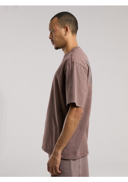 Bronx 1910 Oversize Yıkamalı Kahverengi Erkek Tişört modelleri