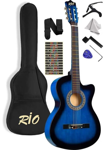 Klasik Gitar Kesik Kasa Sap Ayarlı Kılıf Askı Pena Sticker Burgu Çevirici Sileme Bezi Ayar Alyanı