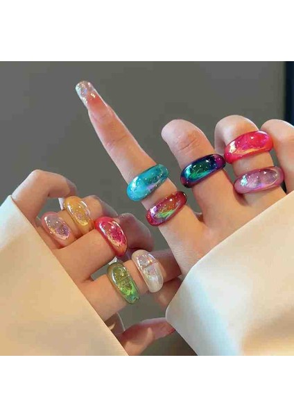 Renkli Neon Akrilik Yüzük