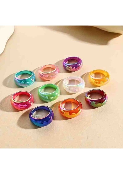Renkli Neon Akrilik Yüzük modelleri