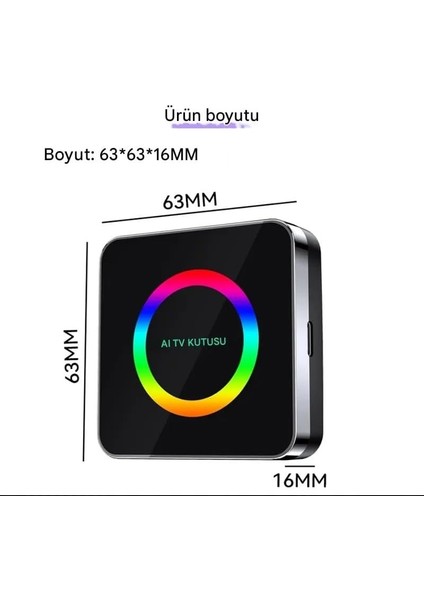 Android 13 Carplay Android Auto Ai Box, 4gb Ram 64GB Rom, Netflix Youtube Video Oynatma Destekli Mactivepro