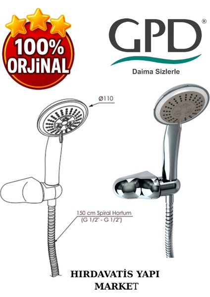 DST43 Askılı Duş Seti (3 Fonksiyonlu Ø110) modelleri