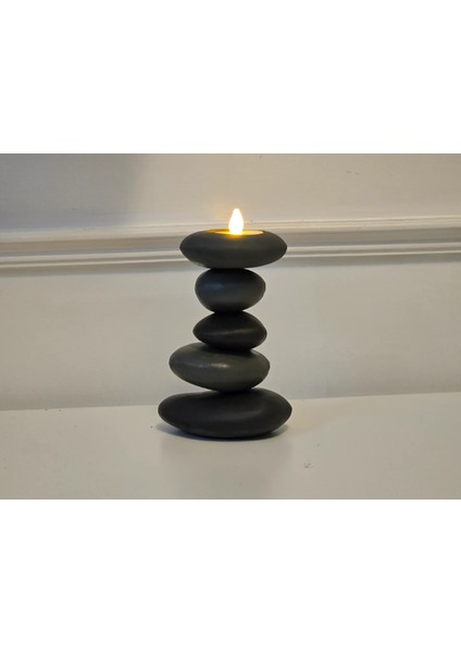 🪨 Zen Taşı Şeklinde Tealight LED Dekoratif Mum – Doğanın Sakinliğiyle Işıldayın fiyatları