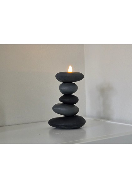 🪨 Zen Taşı Şeklinde Tealight LED Dekoratif Mum – Doğanın Sakinliğiyle Işıldayın modelleri