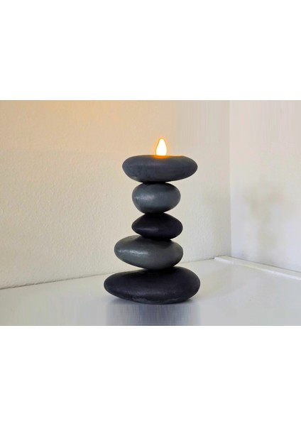 🪨 Zen Taşı Şeklinde Tealight LED Dekoratif Mum – Doğanın Sakinliğiyle Işıldayın fırsatları