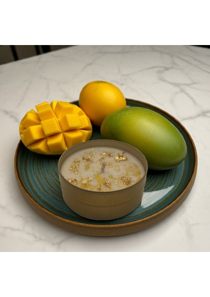 Mango Aromalı 75CC Altin Süs Motifli Mum