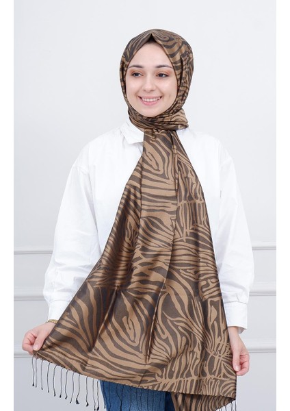 Zebra Jakar Desenli Ipek Şal 05139 Sütlü Kahve fiyatları