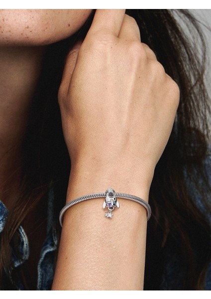 Uzay Sevgisi Roket Charm 925 Ayar Gümüş fırsatları
