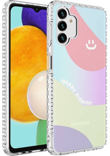 Galaxy A04S Kılıf Airbag Kenarlı Renkli Desenli Silikon Arth Elegans Kapak-No7