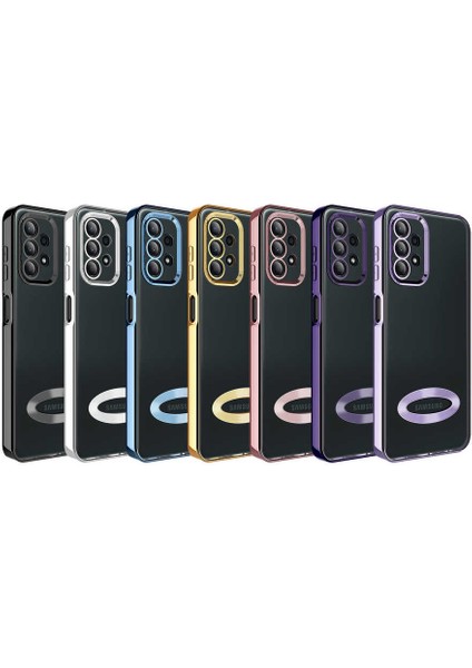 Galaxy A23 Kılıf Kamera Korumalı Logo Gösteren Arth Omega Kapak-Gümüş fiyatları