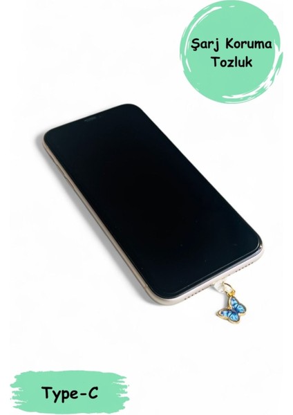 Type-C Silikon/ Figürlü Telefon Şarj Portu /toz Tıpası /toz Tıkacı/ Charm/kelebek