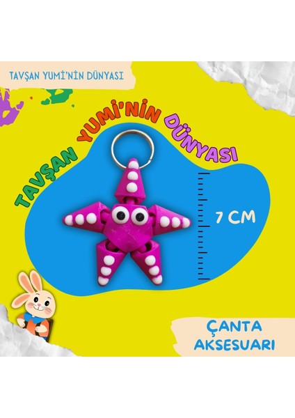 Çanta Aksesuarı Deniz Yıldızı - Hareketli Oyuncak 7 cm