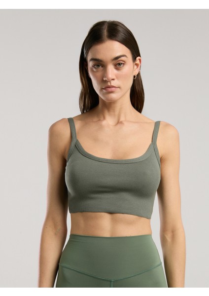 Ever Relaxed Rib Haki Kadın Atlet Büstiyer