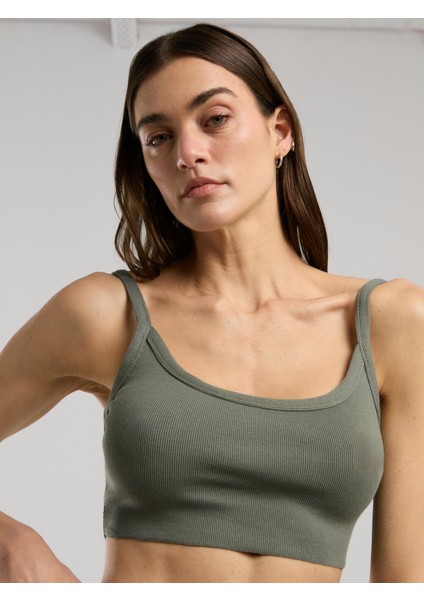Ever Relaxed Rib Haki Kadın Atlet Büstiyer modelleri