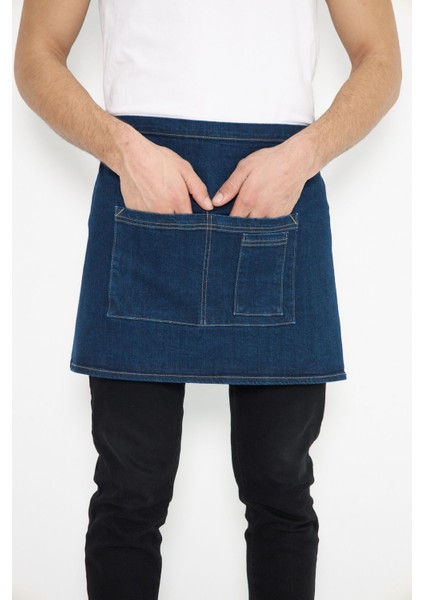 Mavi Unisex Yarım Kot Önlük, Kahve ve Restoran Kullanımına Uygun Seramik Pasta Apronu fırsatları