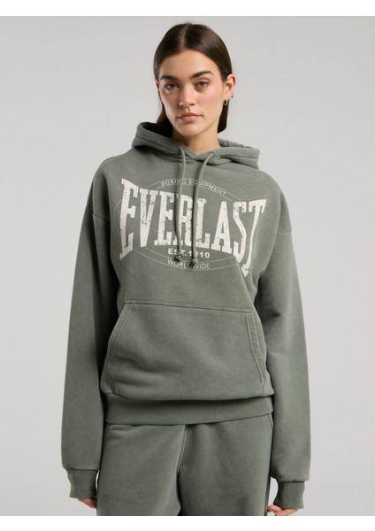 Authentic Boxing Wmn Oversize Haki Kadın Kapüşonlu Sweatshirt modelleri