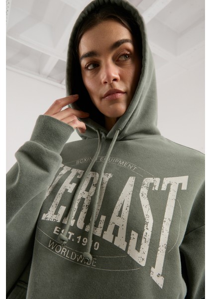 Authentic Boxing Wmn Oversize Haki Kadın Kapüşonlu Sweatshirt fırsatları