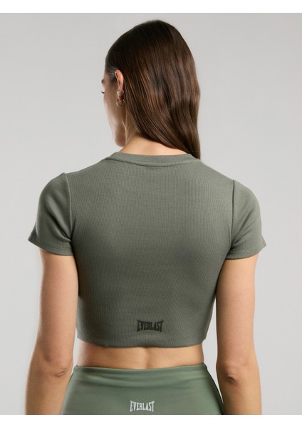 Ever Relaxed Rib Haki Kadın Crop Tişört fırsatları