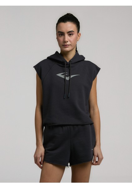 Ever Classics Wmn Füme Kadın Crop Kapüşonlu Kolsuz Sweatshirt