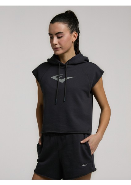 Ever Classics Wmn Füme Kadın Crop Kapüşonlu Kolsuz Sweatshirt modelleri