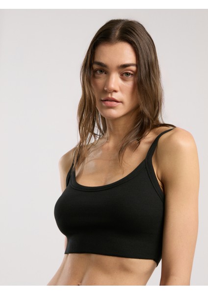 Ever Relaxed Rib Siyah Kadın Atlet Büstiyer fiyatları