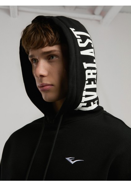 Ever Classics Comfort Siyah Kapüşon Baskılı Erkek Sweatshirt fırsatları