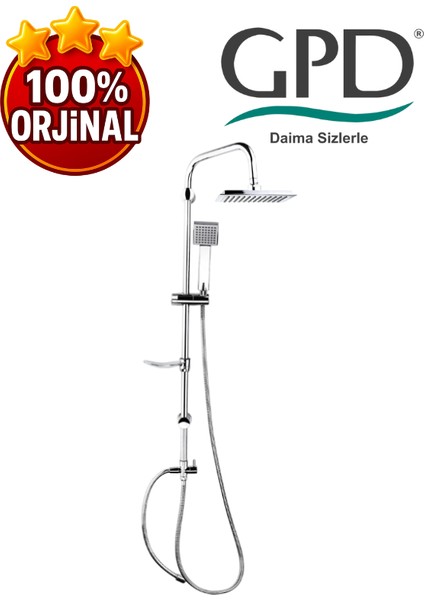 DST19-3 Yönlendiricili Duş Seti (Tek Fonksiyonlu El Duşu + 200X200)