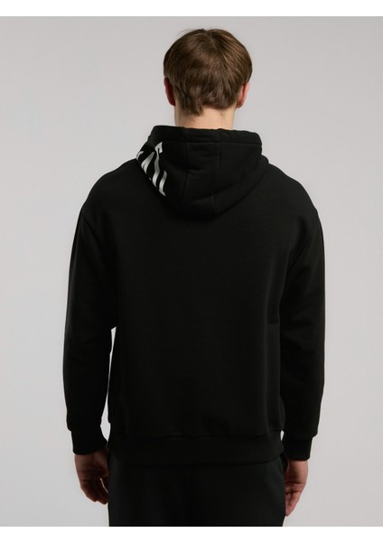 Ever Classics Comfort Siyah Kapüşon Baskılı Erkek Sweatshirt indirimleri