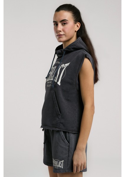 Authentic Boxing Wmn Oversize Antrasit Kadın Kolsuz Sweatshirt fiyatları
