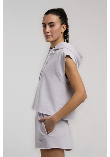 Ever Classics Wmn Lila Kadın Crop Kapüşonlu Kolsuz Sweatshirt modelleri