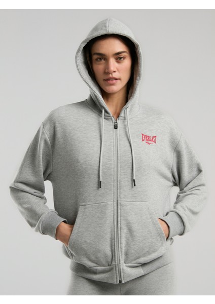 Ever Classics Wmn Gri Melanj Kadın Kapüşonlu Full Zip Sweatshirt fiyatları