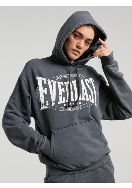 Authentic Boxing Wmn Kadın Gri Kapüşonlu Oversize Sweatshirt.333 fiyatları