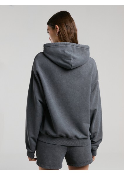 Authentic Boxing Wmn Kadın Gri Kapüşonlu Oversize Sweatshirt.333 indirimleri