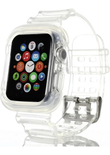 Ally Apple Watch 6-Se-5-4 44MM / 3-2-1 42MM Kayış Kordon Kılıf SILIKON-(1903) - LORCE8255-4620