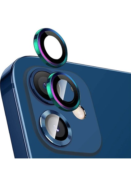 Ally Iphone 12 - 12 Mini 3D Metal Çerçeveli Kamera Lens KORUYUCU-(1903) - LORCE6662-9435