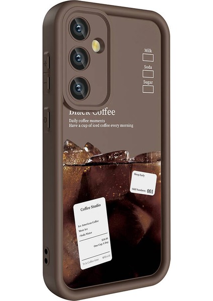 Galaxy S24 Kılıf Kamera Korumalı Baskılı Arka Yüzey Arth Klas Kapak-Koyu Kahve