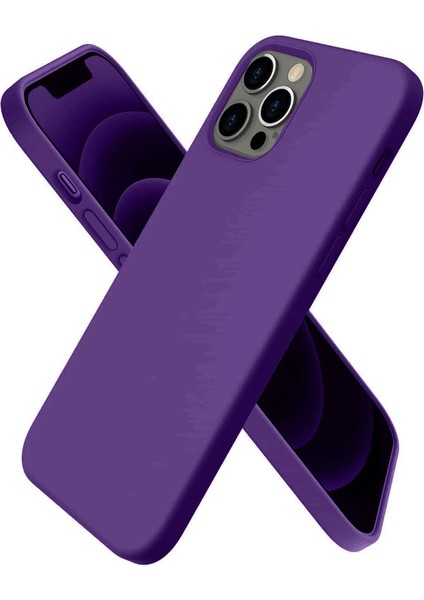 iPhone 12 Pro Kılıf First Silikon - Mürdüm - LORCE7825-9870