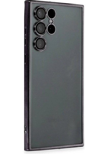 Samsung Galaxy S22 Ultra Kılıf Lensli Silikon - Siyah - LORCE9147-4095