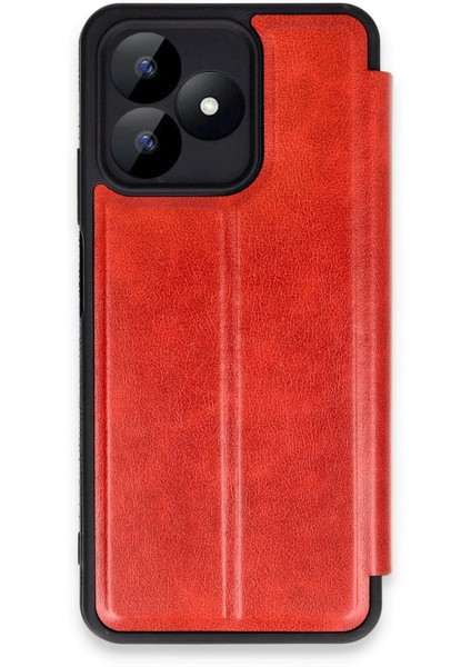Realme Note 50 4g Kılıf Flip Cover - Kırmızı - LORCE6880-5359