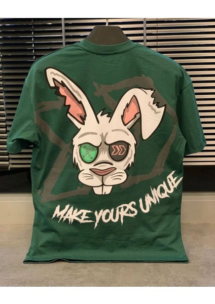 Make Yours Unique Baskılı Oversize Unisex Pamuk T-Shirt