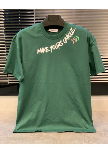Make Yours Unique Baskılı Oversize Unisex Pamuk T-Shirt fiyatları
