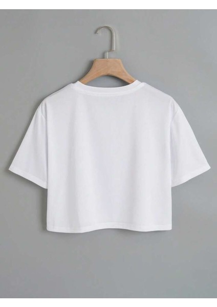 Çocuk Kalp Baskılı Oversize Crop T-Shirt fırsatları